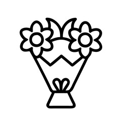 Flower bouquet icon vector illustration of floral arrangement gift for celebration and love event