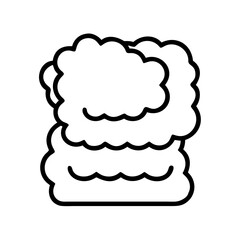 Outline drawing vector of a fluffy layered cake dessert bakery sweet food illustration design