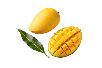 Fresh Ripe Mangoes Centered with Transparent Background &ndash; Minimal Studio Style Fruit PNG Image

