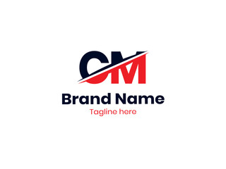 Vector CM logo design is divided by a line. CM logo, CM letter, Creative Alphabet letters Initials Monogram logo CM, MC, C and M. 