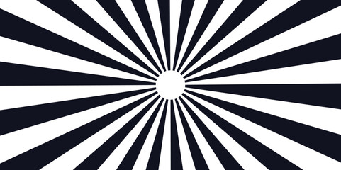 Navy blue swirling pattern background with Vortex starburst spiral twirl strips. Spiral striped illustration sunray template wallpaper, cover, poster, flyer design. Classic vintage sun rays pattern.