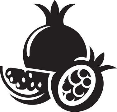 recommend clip art: A fresh pomegranate fruit vector silhouette vector black color silhouette isolated white background
                    