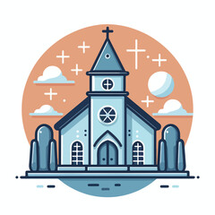 beautiful church vector image