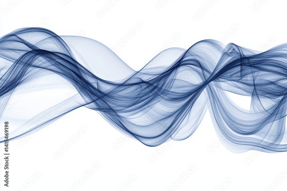 Poster elegant flowing blue waves abstract background for design projects