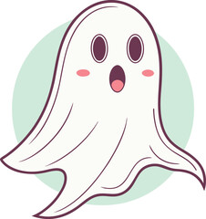 Minimalist Ghost with Surprised Expression