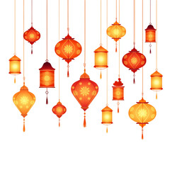 simple cartoon indian kandil lantern for diwali festival vector illustration isolated transparent background