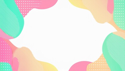 パステルカラーの抽象的な背景デザイン、グラフィック用途に最適なフレーム付きテンプレート、プレゼン資料やSNSバナーに使える単数形の装飾画像

