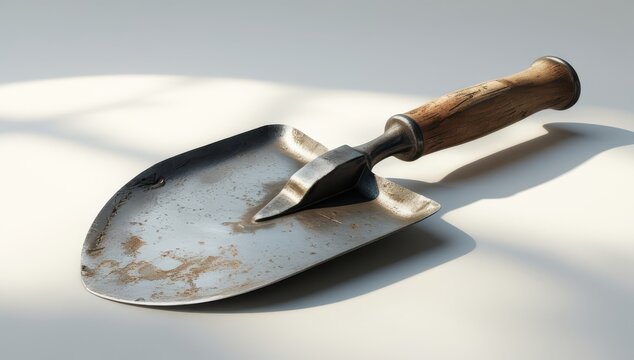 Rustic Metal Entrenching Shovel with Wooden Handle - Gardening Tool