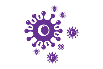 Cancer cell vector silhouette isolated in white background 