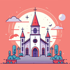 Fototapeta premium beautiful church vector image