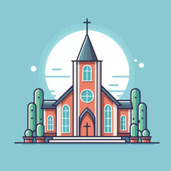 beautiful church vector image