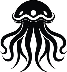 silhouette vector of a jellyfish, jellyfish  silhouette, vector illustration