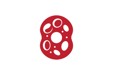 Blood cell vector silhouette isolated in white background 