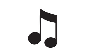 Minimalist music icon silhouette vector outline style on white background
