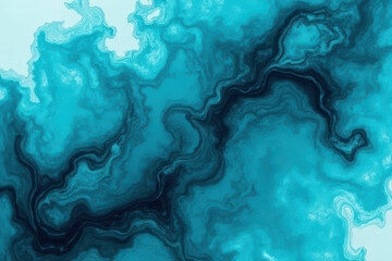 Obraz premium Mesmerizing Ink Swirls: Teal & Light Steel Blue Dance in Water - Abstract Photography
