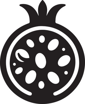 recommend clip art: A fresh pomegranate fruit vector silhouette vector black color silhouette isolated white background
                    