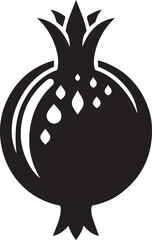 A fresh pomegranate fruit vector silhouette vector black color silhouette isolated white background
