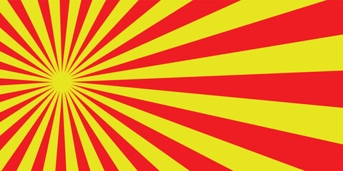 Yellow banner with Sun rays, lines background