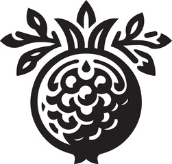 A fresh pomegranate fruit vector silhouette vector black color silhouette isolated white background

