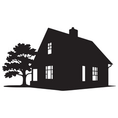 house Vector Black silhouettes. with white background
