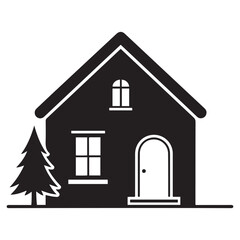 house Vector Black silhouettes. with white background