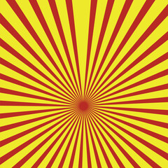 Yellow banner with Sun rays, lines background