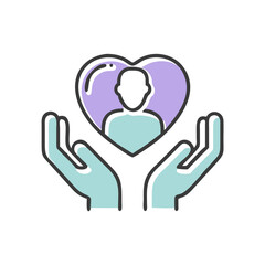 Self-Compassion Icon Representing Care and Support  