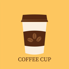 cup of coffee with chocolate illustration vector template