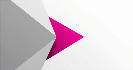 A vector illustration featuring abstract, angular shapes resembling arrows or chevrons. The color palette consists of white, ash, grey,  for the background, contrasted by bright pink or magenta for 