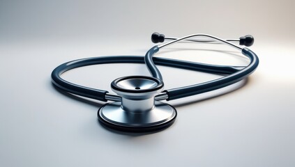 Medical Stethoscope on White Background Healthcare Symbol