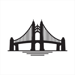 bridge vector silhouette line art illustration