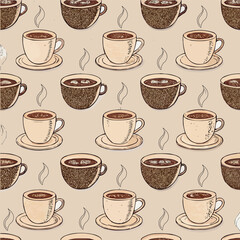 Obraz premium seamless background with coffee cups
