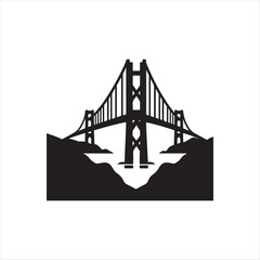 bridge vector silhouette line art illustration