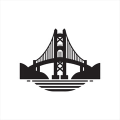 bridge vector silhouette line art illustration