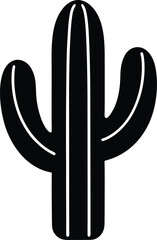 Cactus Silhouette Stencil Icon Beautiful Elements Icon Silhouette Vector Illustration