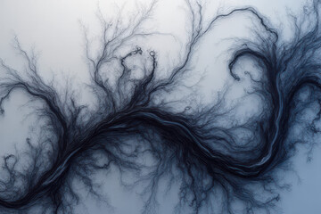 Obraz premium Mesmerizing Ink Swirls: Close-Up Experimental Photography of Organic Patterns in Water
