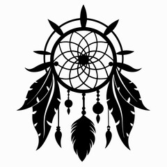 Dream Weaver vector silhouette black design white background