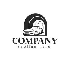 car wash, auto cleaning logo design