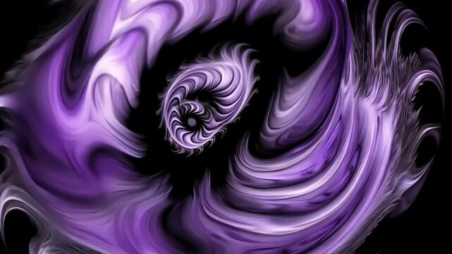 Purple fractal spiral art, swirling design, black background, digital artwork, website header