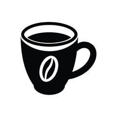 Coffee Cup Logo Stencil Icon Beautiful Elements Icon Silhouette Vector Illustration