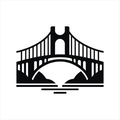 bridge vector silhouette line art illustration