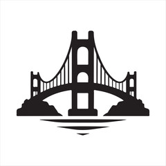 bridge vector silhouette line art illustration