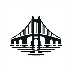 bridge vector silhouette line art illustration