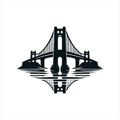 bridge vector silhouette line art illustration