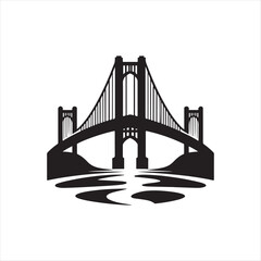 bridge vector silhouette line art illustration