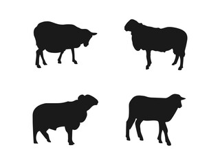 Sheep Silhouette. Sheep Vector Illustration. Sheep silhouette icon vector. Farm sheep, glyph, solid icon. Livestock concept. Lamb icon vector illustration. Silhouette vector on a white background.