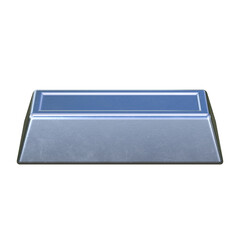 Silver Ingot, 3d illustration isolated on white background
