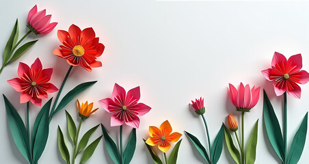 Obraz premium spring flowers border