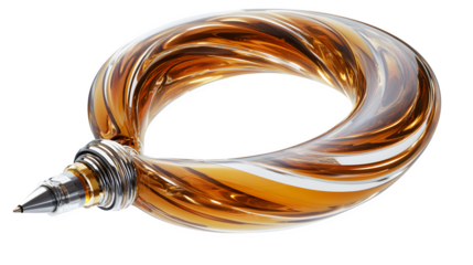 Transparent PNG of a spiral clip chain and pen loop --ar 16:9 --s 250
