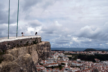Miradouro da Nazaré, Nazaré, Portugal. Viewpoint to the busiest beach on the west coast and one of the most traditional fishing villages
